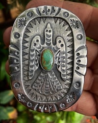 Image 1 of WL&A Handmade Sterling Silver Ingot Peyote Bird Belt Buckle - 3.25 x 2.25" - 150 Grams