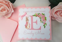 Image 2 of Personalised Flopsy Rabbit Birthday Card, Any age/relationship