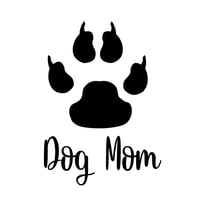 Image 1 of Dog Mom | Paw Print Silhouette Decal