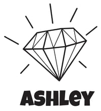 Image 1 of Diamond with Name Personalized Vinyl Decal