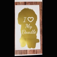 Image 3 of I Love My Doodle | Dog Silhouette Vinyl Decal