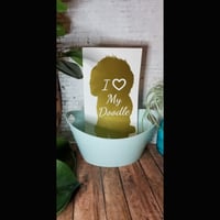 Image 1 of I Love My Doodle | Dog Silhouette Vinyl Decal