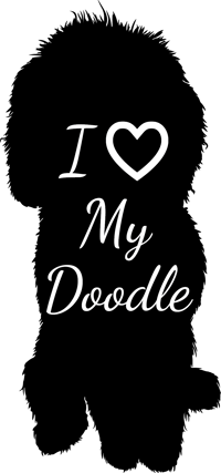 Image 2 of I Love My Doodle | Dog Silhouette Vinyl Decal