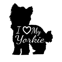 I Love My Yorkie | Dog Silhouette Vinyl Decal