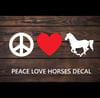 Peace Love Horses Silhouette | Vinyl Decal