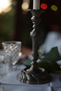 Image 2 of 1 Paar Kerzenständer, einflammig, Zinn, neobarock