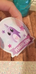 Pastel Kawaii Penguin Unicorn Globe Sticker