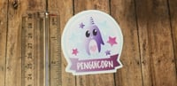 Image 3 of Pastel Kawaii Penguin Unicorn Globe Sticker