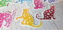 Colorful Celestial Star and Moon Cat Stickers (12 Pack)