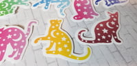 Image 3 of Colorful Celestial Star and Moon Cat Stickers (12 Pack)