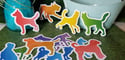 Colorful Gradient Dog Silhouette Stickers (12 Pack)
