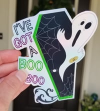 Image 1 of I've Got A Boo Boo Ghost Coffin Sticker