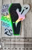 I've Got A Boo Boo Ghost Coffin Sticker