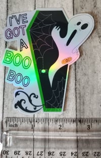 Image 4 of I've Got A Boo Boo Ghost Coffin Sticker