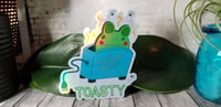 Image 1 of Holographic Quirky Frog Toast Sticker