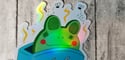 Holographic Quirky Frog Toast Sticker