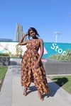 Orange and Purple Super Wide Leg Jumpsuit