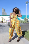 Yellow Kente Super Wide Leg Jumpsuit