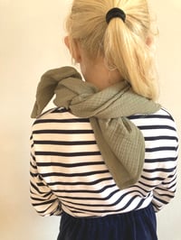 Image 3 of Gauze scarf-olive