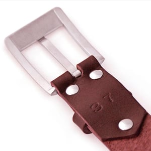 Image of Titanium Buckle 33mm | Handcrafted bridle leather strap | BROWN