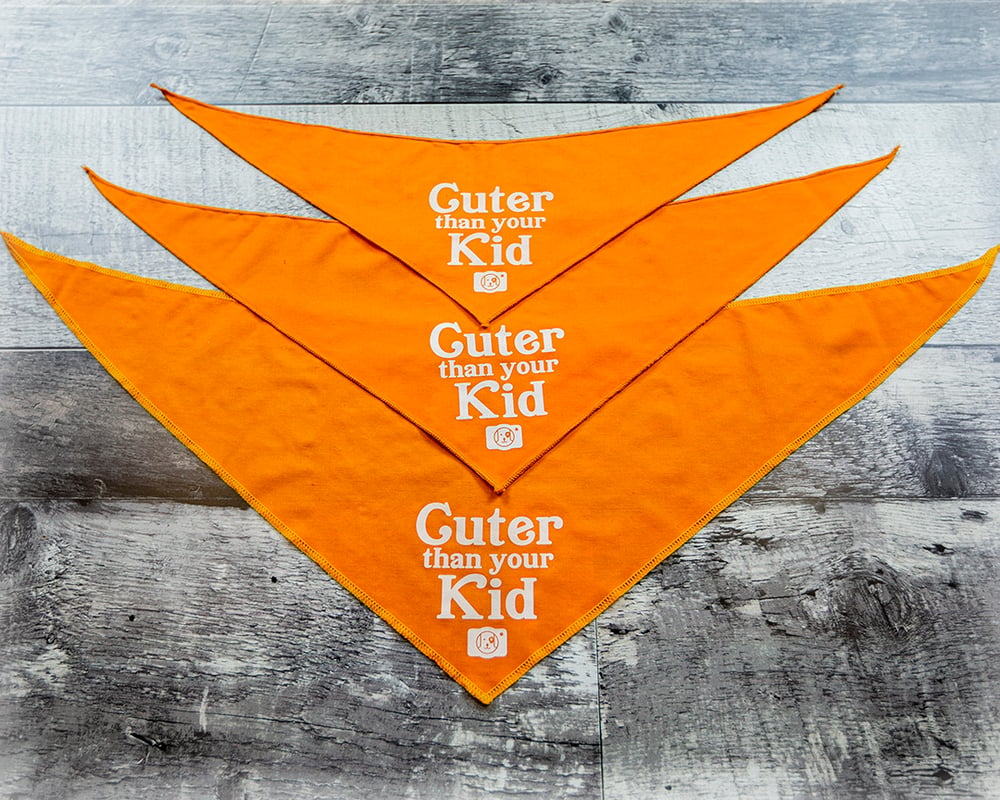 Image of Cuter than your Kid Dog Bandana - ORANGE