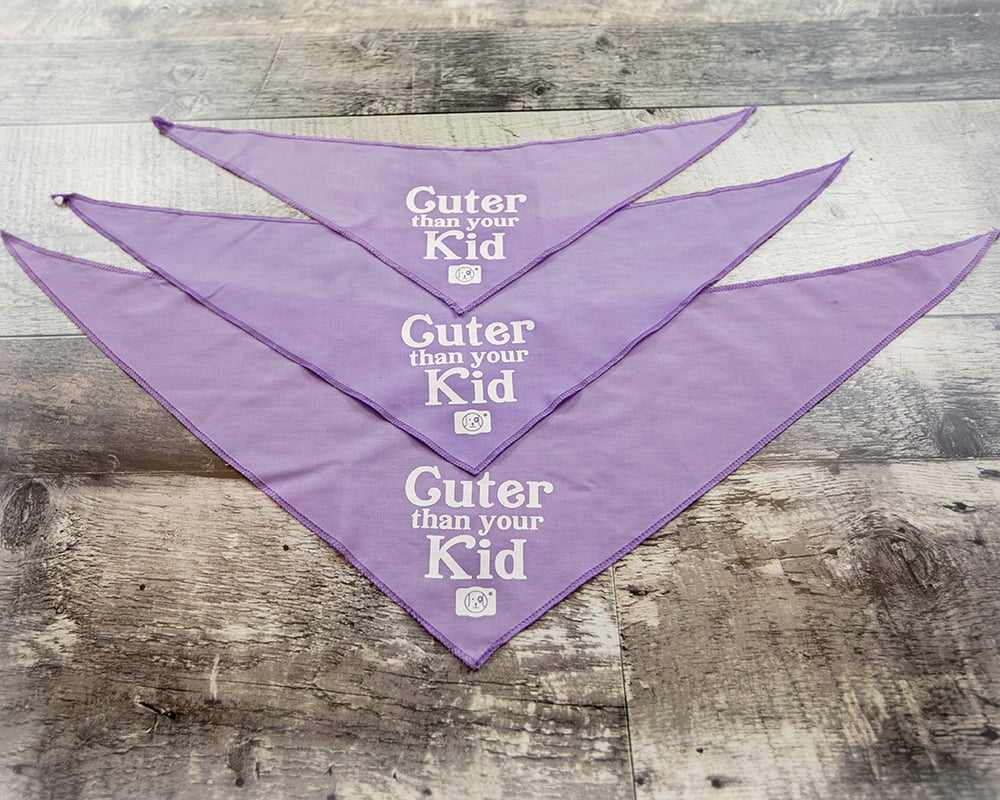 Image of Cuter Than Your Kid Dog Bandana - PURPLE