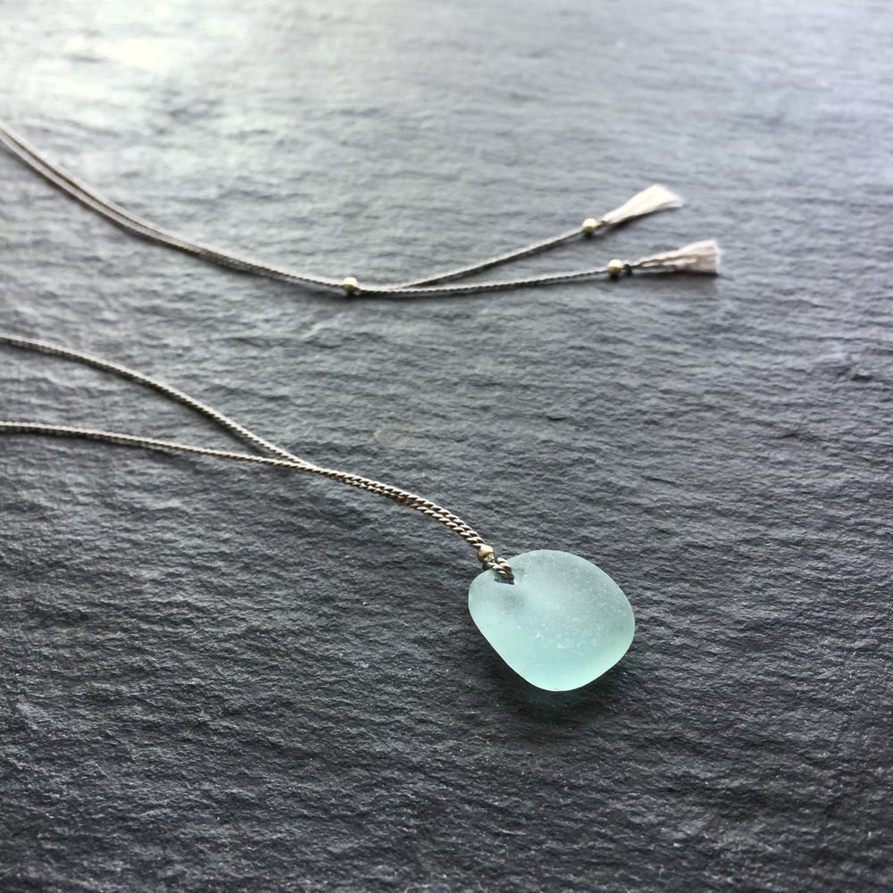 Image of Pale blue sea glass necklace - Thorpeness