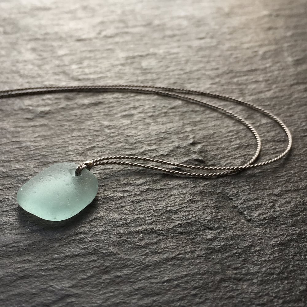 Image of Pale blue sea glass necklace - Thorpeness