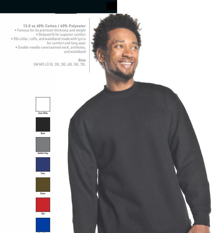 Pro Club Men's Heavyweight French Terry Crewneck Sweatshirt