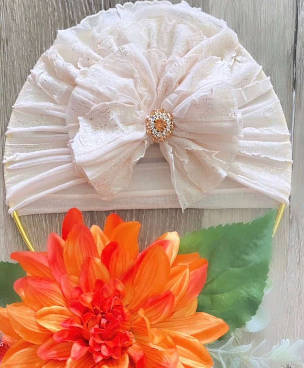 Image of Charlotte Ruffle Bowy Turban