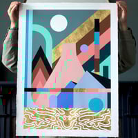 Image 1 of CITIES OF GOLD (LARGE + 24 ct gold leaf) ARTIST PROOF