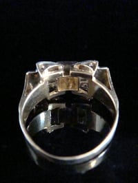 Image 3 of ART DECO 14CT YELLOW / ROSE GOLD PLATINUM DIAMOND BOW TANK RING