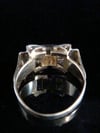 ART DECO 14CT YELLOW / ROSE GOLD PLATINUM DIAMOND BOW TANK RING