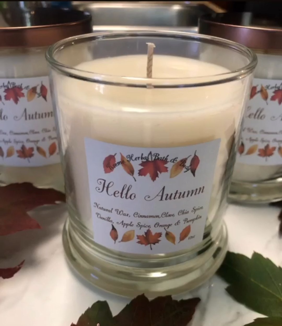 Image of Beautiful Rose Candle, Blossom Candle, Hello Autumn Candle