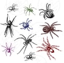 Multicolor Assorted Spiders | Clear Frosted Stickers (10 Pack)