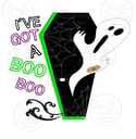 I've Got A Boo Boo Ghost Coffin Sticker