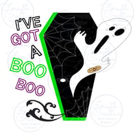 Image 5 of I've Got A Boo Boo Ghost Coffin Sticker