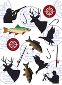 Hunting and Fishing Enthusiast Stickers (15 Pack)