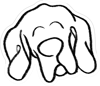 Floppy Eared Dog Doodle Sketch Die Cut Sticker 