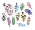 Pastel Floral Face Line Art | Clear Frosted Sticker (12 Pack)