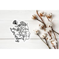 Image 1 of Lovely Floral & Face | Clear Frosted Sticker