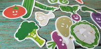 Image 2 of Happy Face Mini Assorted Vegetable stickers (16 pack)