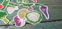 Happy Face Mini Assorted Vegetable stickers (16 pack)
