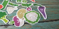 Image 3 of Happy Face Mini Assorted Vegetable stickers (16 pack)