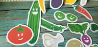 Image 4 of Happy Face Mini Assorted Vegetable stickers (16 pack)