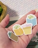 Assorted Mini Pastel Succulent Planter Stickers