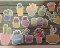 Assorted Mini Pastel Succulent Planter Stickers