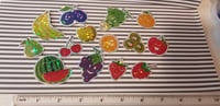 Image 4 of Happy Face Assorted Fruit Stickers (14 Pack)
