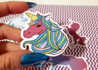 Image 4 of Majestic Pastel Pink and Blue Unicorn Stickers (5 Pack)