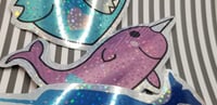 Image 3 of Kawaii Pastel Narwhal Stickers (5 Pack)